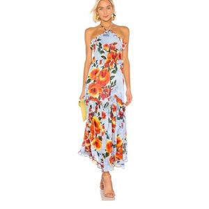 MISA Los Angeles Dallin Dress in Blue Multi Floral